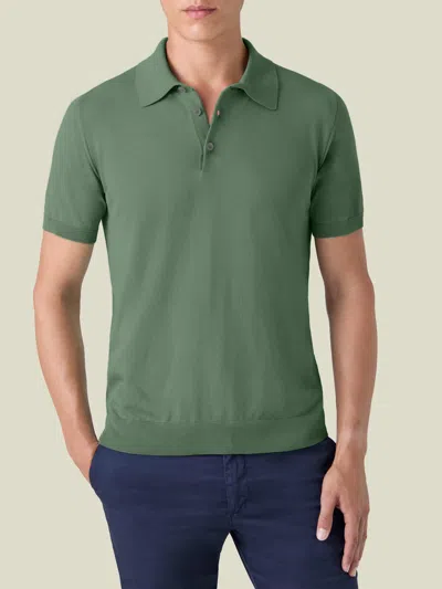 Luca Faloni Cotton (knitted) Knitted Polo In Green