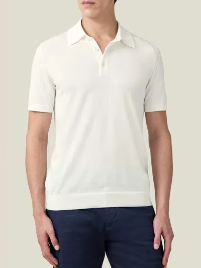 Luca Faloni Cotton Knitted Polo In Cream