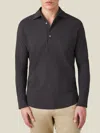 Luca Faloni Charcoal Grey Brera Piqué Polo Shirt In Charcoal Grey