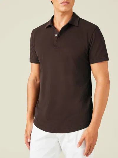 Luca Faloni Classic Polo In Chocolate Brown