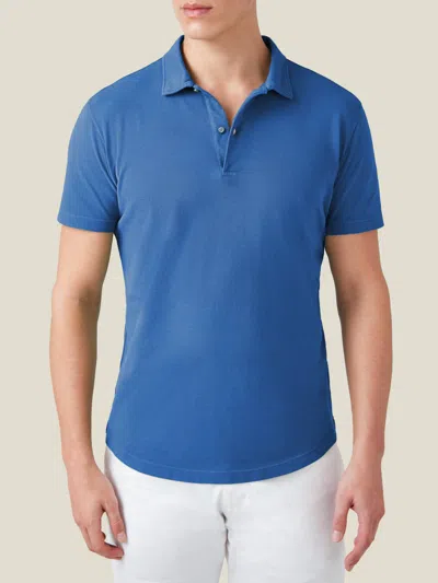 Luca Faloni Cotton Piqué Classic Polo In Royal Blue