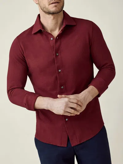 Luca Faloni Cotton Piqué Siena Shirt In Burgundy