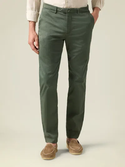 Luca Faloni Cotton (whipcord) Lightweight Chinos In Green