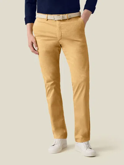 Luca Faloni Cotton (whipcord) Lightweight Chinos In Yellow