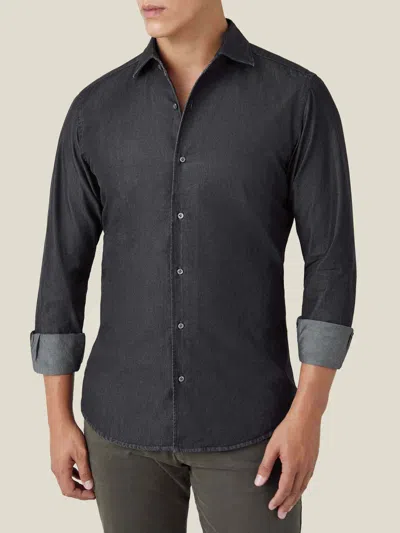 Luca Faloni Denim Classic Shirt In Black