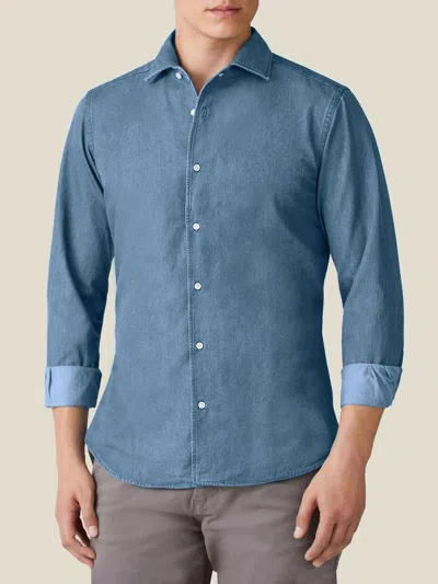 Luca Faloni Denim Classic Shirt In Blue