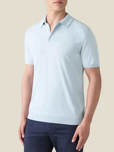 Luca Faloni Knitted Polo In Blue