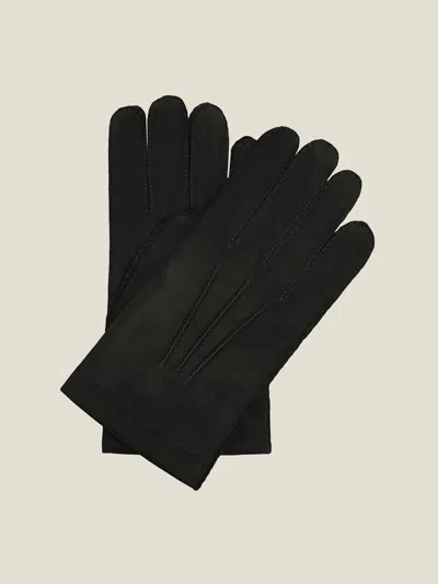 Luca Faloni Leather Gloves In Black