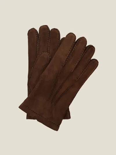 Luca Faloni Leather Gloves In Brown