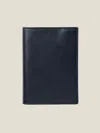 Luca Faloni Leather Passport Holder In Blue