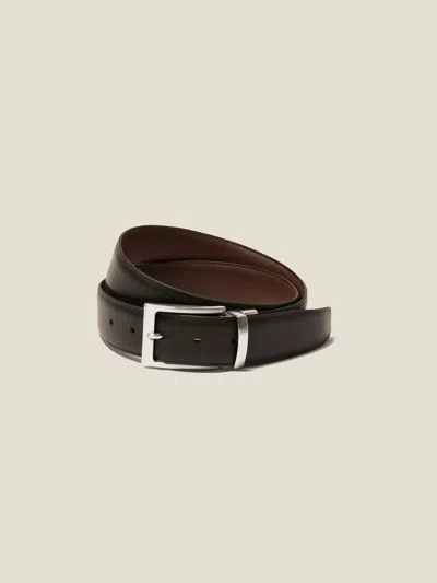 Luca Faloni Reversible Belt In Reversible Black/brown