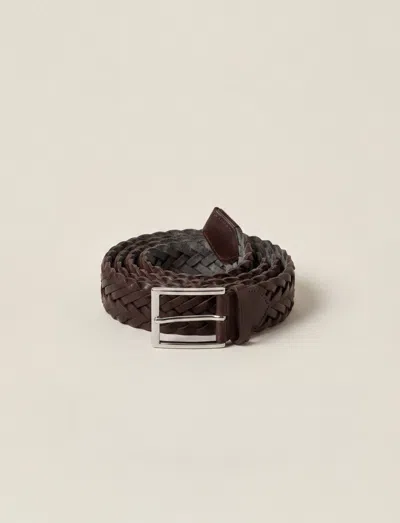 Luca Faloni Leather Western Calf Leather Belt In Brown