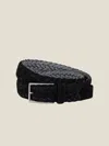 Luca Faloni Leather Woven Belt In Black