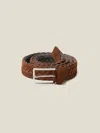 Luca Faloni Leather Woven Belt In Brown