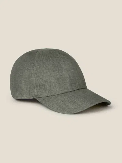 Luca Faloni Linen Baseball Cap In Green