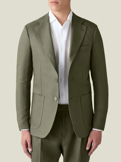 Luca Faloni Linen Blazer In Green