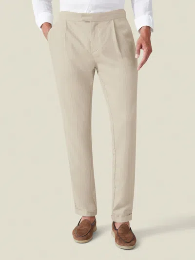 Luca Faloni Linen Elegant Trousers In Neutral