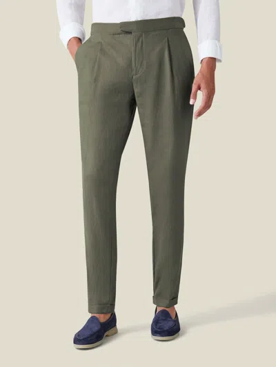 Luca Faloni Elegant Trousers In Olive Green
