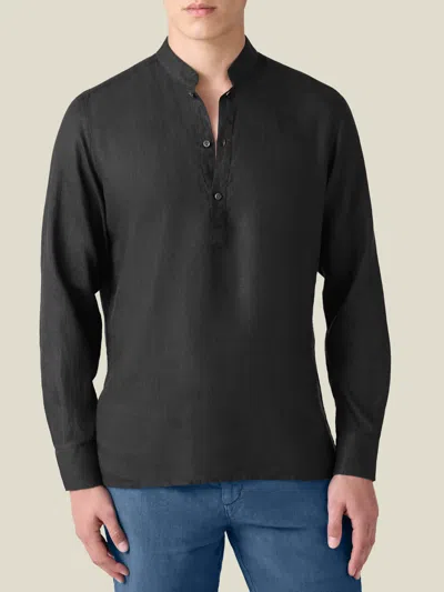 Luca Faloni Linen Forte Shirt In Black