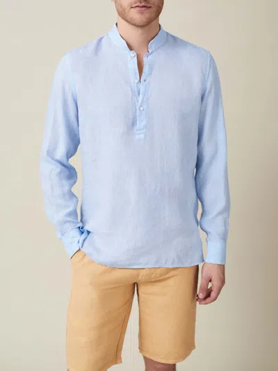 Luca Faloni Linen Forte Shirt In Sky Blue