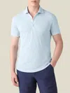 Luca Faloni Linen Jersey Elba Polo In Blue