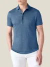 Luca Faloni Linen Jersey Elba Polo In Blue