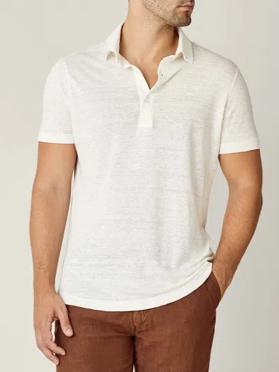 Luca Faloni Linen Jersey Elba Polo In Cream