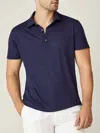 Luca Faloni Linen Jersey Elba Polo In Navy Blue
