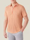 Luca Faloni Peach Elba Linen Jersey Polo In Peach
