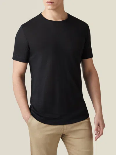 Luca Faloni Linen Jersey T-shirt In Black