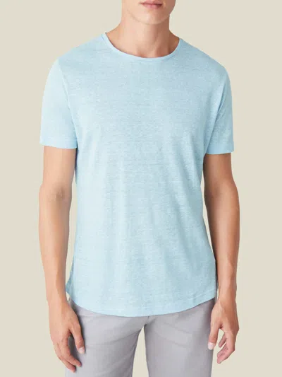 Luca Faloni Linen Jersey T-shirt In Blue
