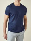 Luca Faloni Navy Blue Linen Jersey T-shirt In Navy Blue