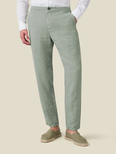 Luca Faloni Linen Lipari Trousers In Green