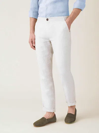 Luca Faloni Linen Lipari Trousers In White