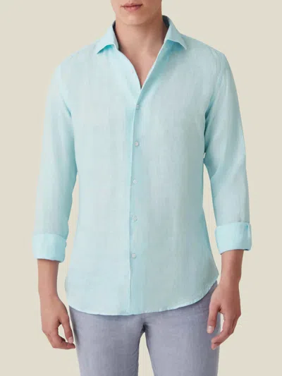 Luca Faloni Linen Portofino Shirt In Blue