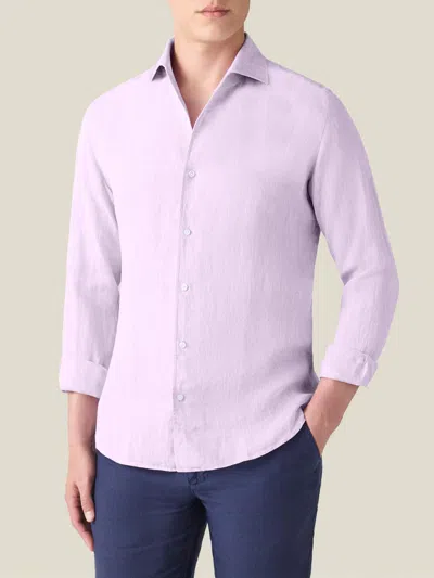 Luca Faloni Linen Portofino Shirt In Purple