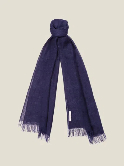 Luca Faloni Linen Scarf In Blue
