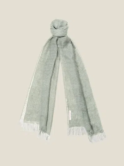 Luca Faloni Linen Scarf In Green