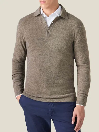 Luca Faloni Polo Sweater In Nocciola Brown