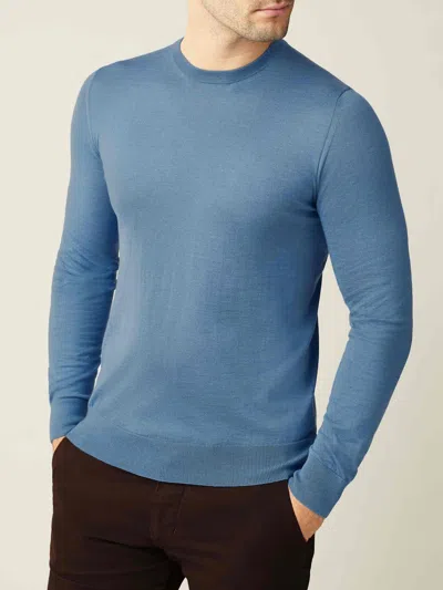 Luca Faloni Classic Crew Neck Jumper In Capri Blue
