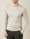 Luca Faloni Classic Crew Neck Jumper In Oatmeal