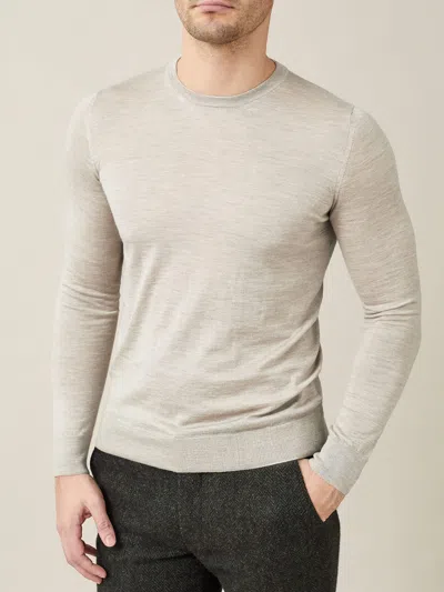 Luca Faloni Classic Crew Neck Jumper In Oatmeal
