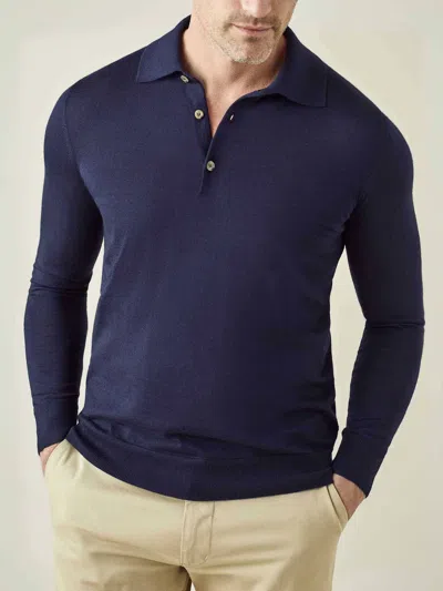 Luca Faloni Silk-cashmere Knitted Polo In Blue