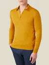Luca Faloni Silk-cashmere Knitted Polo In Gold
