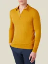 Luca Faloni Silk-cashmere Knitted Polo In Mustard