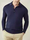 Luca Faloni Knitted Polo Sweater In Navy Blue