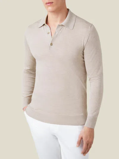 Luca Faloni Silk-cashmere Knitted Polo In Neutral