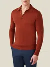 Luca Faloni Rust Fine Silk-cashmere Polo In Rust