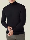 Luca Faloni Silk-cashmere Mock Neck In Black