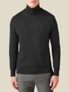 Luca Faloni Silk-cashmere Mock Neck In Black